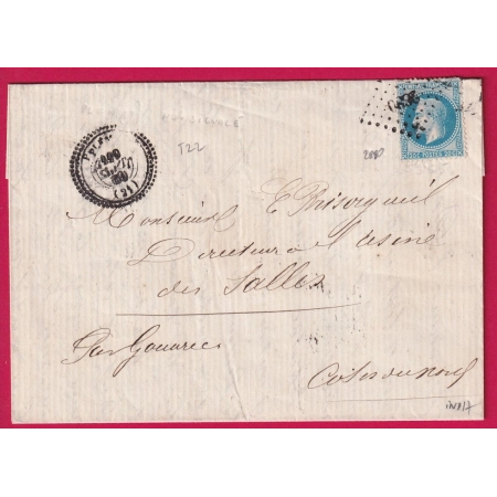 N°29 PC DU GC PLEMET COTE DU NORD CAD TYPE 22 POUR GOUAREC INDICE 17 LETTRE COVER