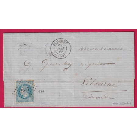 N°29 PC DU GC 1377 ECOUCHE ORNE RARE NON SIGNALE PAR POTHION POUR LIBOURNE GIRONDE LETTRE COVER
