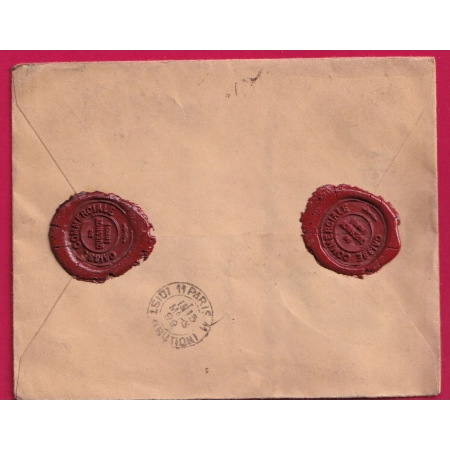 N°80 X2 75 LE QUESNOY NORD AVIS CHARGEMENT NOIR AU RECTO POUR PARIS 1889 LETTRE COVER