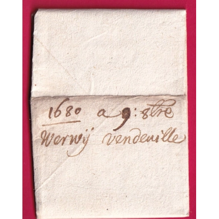 LETTRE DE WERVICQ NORD 1680 POUR LILLE LETTRE COVER