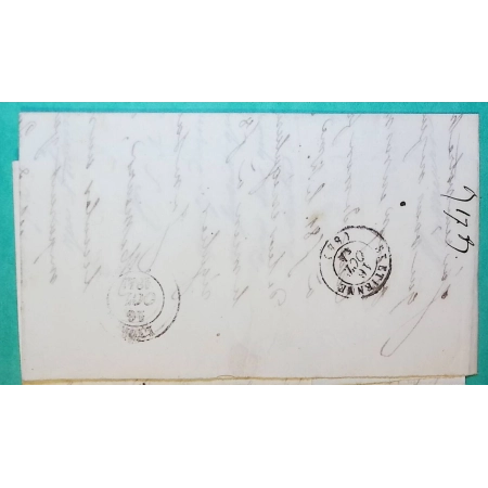 CAD TYPE 15A MONTFAUCON DU VELAY HAUTE LOIRE + CURSIVE DUNIERES POUR LYON RHONE 1844 LETTRE COVER FRANCE
