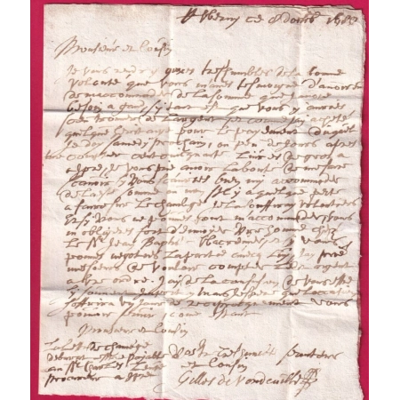 LETTRE DE WERVICQ NORD 1680 POUR LILLE LETTRE COVER