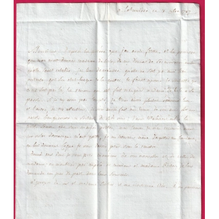 MARQUE ST PERE EN RETZ LOIRE INFERIEURE LENAIN N°1A 1787 POUR ISLE DE BOUIN VENDEE INDICE 24 LETTRE COVER