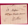 MARQUE SARDE ROUGE PP SOSPELLO SOSPEL ALPES MARITIMES POUR NICE 1842 NIZZA ITALIE LETTRE COVER