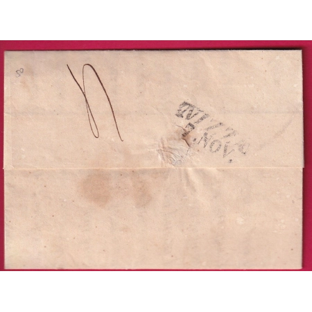 MARQUE SARDE ROUGE PP SOSPELLO SOSPEL ALPES MARITIMES POUR NICE 1842 NIZZA ITALIE LETTRE COVER