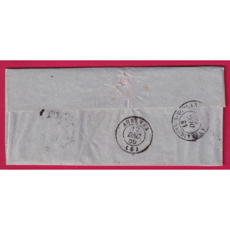 N°14 PC 3937 JAUJAC ARDECHE CAD TYPE 22 POUR ENTRAIGUES 1860 LETTRE COVER