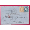 N°55 60 GC 347 PARIS LES BATIGNOLLES POUR MULHOUSE HAUT RHIN ALSACE LORRAINE ALLEMAGNE LETTRE COVER