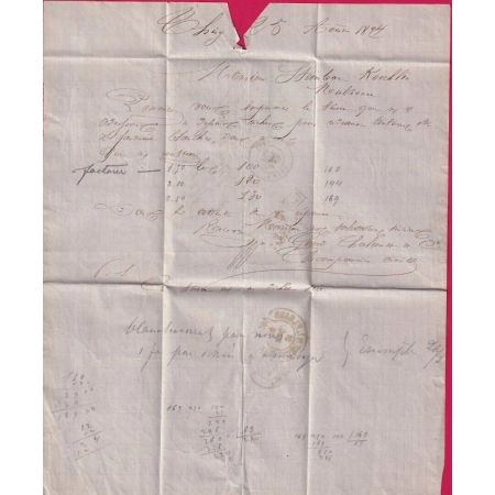 N°55 60 GC 3942 THIZY RHONE POUR MULHOUSE HAUT RHIN ALSACE LORRAINE ALLEMAGNE LETTRE COVER