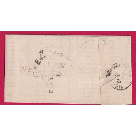 N°55 60 GC 2598 NANCY MEURTHE ET MOSELLE POUR MULHOUSE HAUT RHIN ALSACE LORRAINE ALLEMAGNE LETTRE COVER
