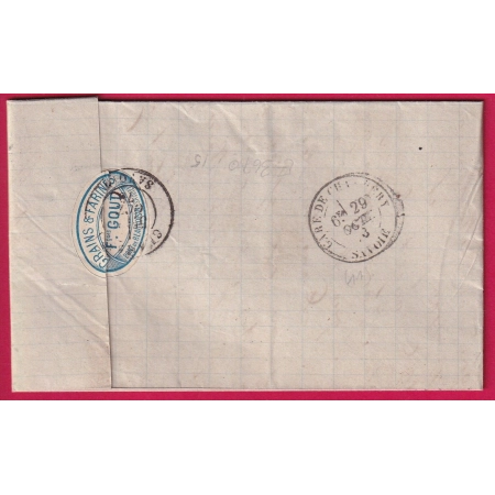 N°90 LES ECHELLES SAVOIE BM PONT DE BEAUVOISIN POUR CHAMBERY LETTRE COVER ETIQUETTE PUB