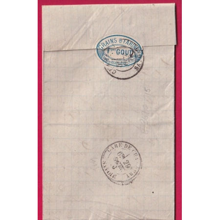 N°90 LES ECHELLES SAVOIE BM PONT DE BEAUVOISIN POUR CHAMBERY LETTRE COVER ETIQUETTE PUB