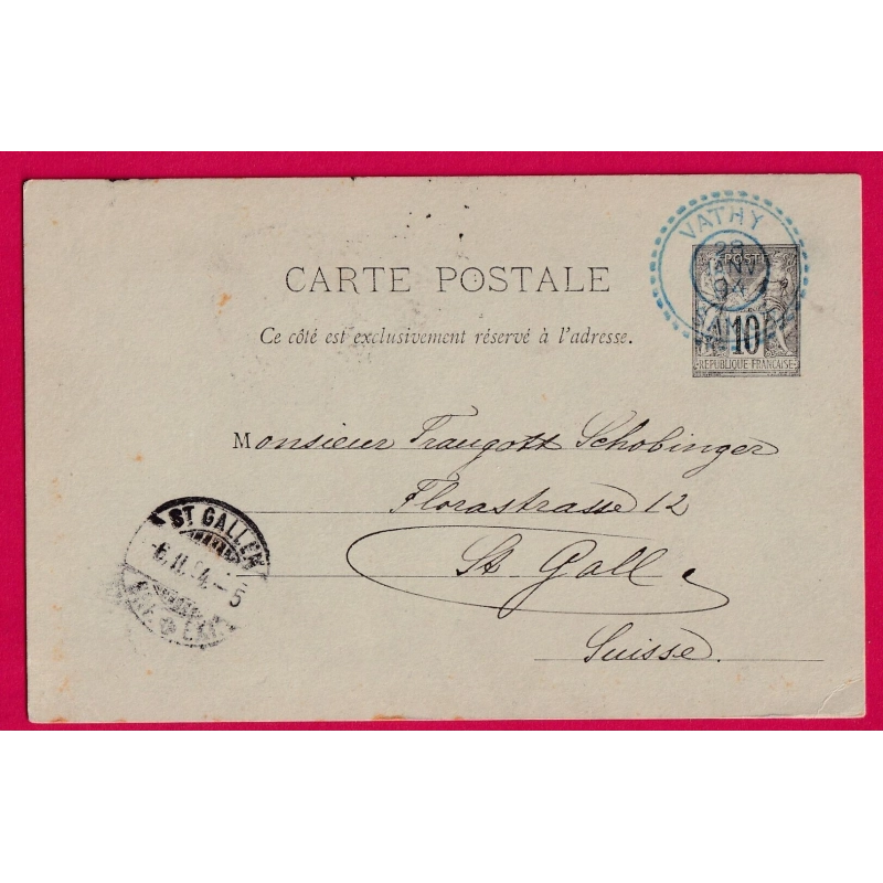 ENTIER SAGE CAD BLEU VATHY SAMOS GRECE GREECE POUR ST GALL SUISSE LETTRE COVER