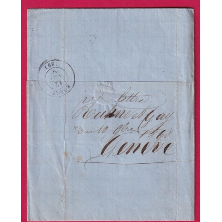 SUISSE N° 36 PAIRE GENEVE A TARIF FRONTALIER ENTREE SUISSE BONNEVILLE POUR BOEGE HAUTE SAVOIE FRANCE COVER