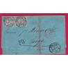 SUISSE N° 37 GENEVE A TARIF FRONTALIER ENTREE SUISSE BONNEVILLE POUR BOEGE HAUTE SAVOIE 1868 FRANCE COVER