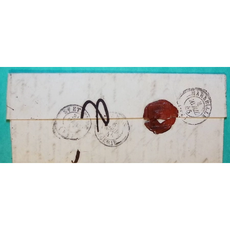 CAD TYPE 15 AMBERT PUY DE DOME POUR ORAN ALGERIE 1845 LETTRE COVER FRANCE