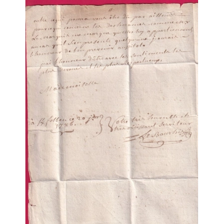 MARQUE PONTIVY MORBIHAN 1786 POUR QUIMPER FINISTERE LETTRE COVER