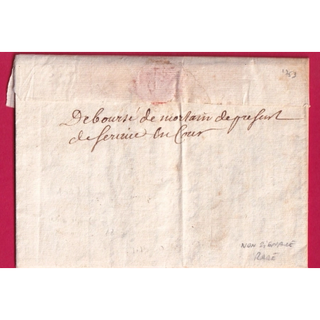 DEBOURSE MANUSCRIT DE MORTAIN MANCHE AMELIORATION DE DATE 1753 DEPART LE HAVRE SEINE INFERIEURE LETTRE COVER
