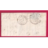CURSIVE 54 BAUD MORBIHAN CAD TYPE 14 PONTIVY POUR LANION COTES DU NORD 1843 INDICE 10 LETTRE COVER