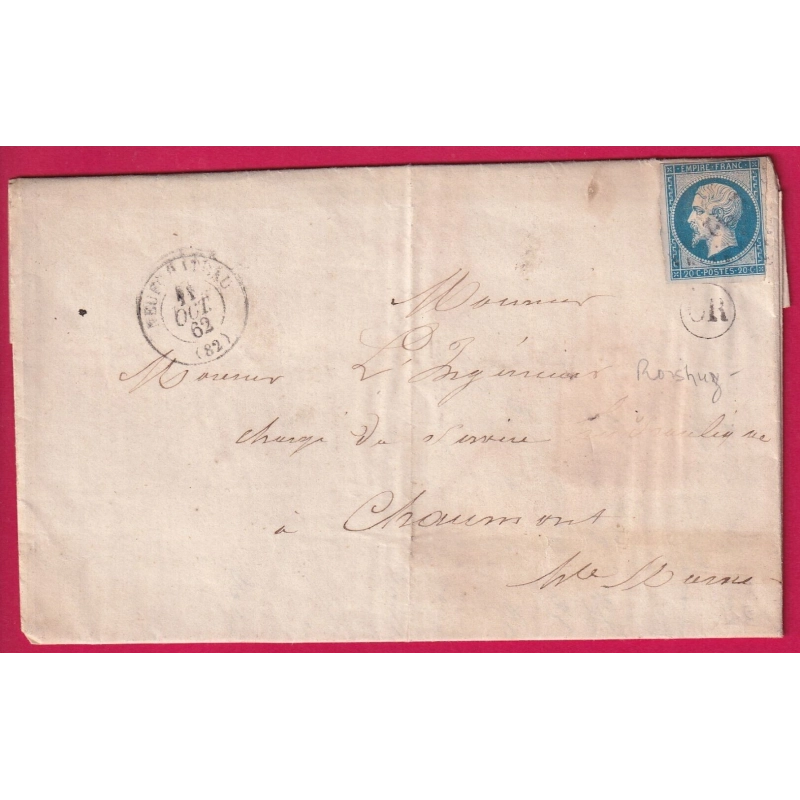 N°14 PC 2242 NEUFCHATEAU VOSGES OR A IDENTIFIER POUR CHAUMONT HAUTE MARNE LETTRE COVER