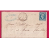 N°22 GC 28 AILLEVILLERS HAUTE SAONE CAD TYPE 22 TEXTE LA CHAUDEAU POUR BARR BAS RHIN LETTRE COVER