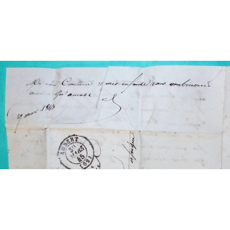 CAD TYPE 15 AMBERT PUY DE DOME POUR ORAN ALGERIE 1845 LETTRE COVER FRANCE