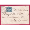 N°22 GC 173 CAD TYPE 24 ARQUIAN NIEVRE INDICE 15 1871 TARDIF POUR PARIS LETTRE COVER