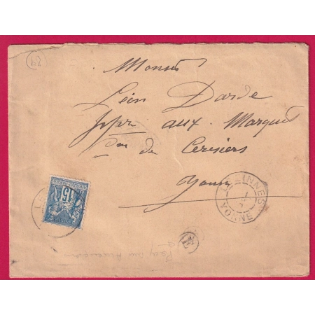 N°90 CAD LEZINNES YONNE BOITE RURALE E PACY SUR ARMANCON POUR CERISIERS LETTRE COVER