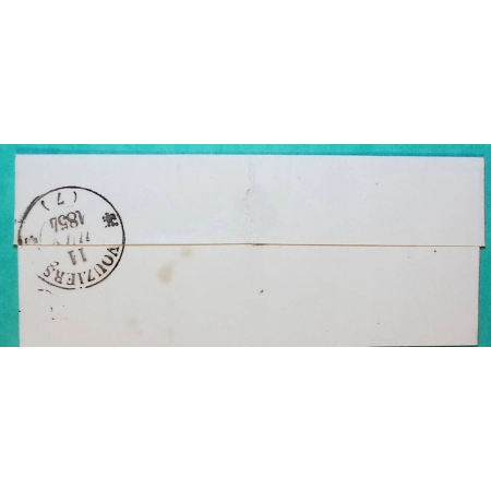 CAD TYPE 15B LE CHESNE ARDENNES POUR VOUZIERS TAXE 25 1854 LETTRE COVER FRANCE