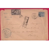 N°90 PARIS ETAT MAJOR 4E CORPS ARMEE TAXE 45C 40 + 5C TYPE DUVAL TRIANGLE PARIS BUREAU CENTRAL 1883 LETTRE COVER