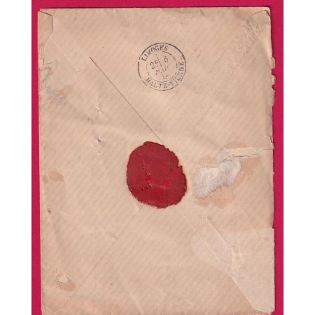 N°94 CAD PARIS 4 AFFRANCHISSEMENT 4 1884 LIMOGES HAUTE VIENNE RECOMMANDE LETTRE COVER