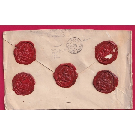 N°82 89 98 PARIS 7 AFFRANCHISSEMENTS 7 POUR AIX EN PROVENCE BOUCHES DU RHONE LETTRE COVER