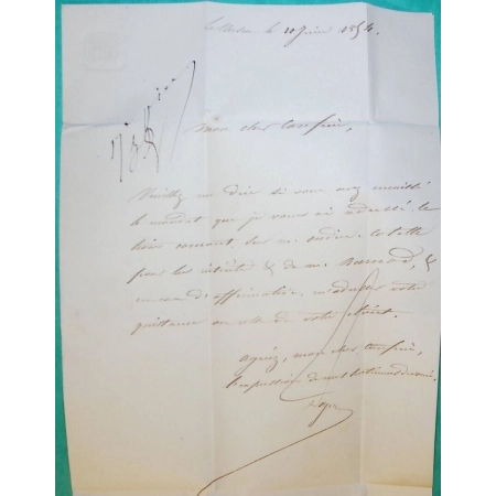 CAD TYPE 15B LE CHESNE ARDENNES POUR VOUZIERS TAXE 25 1854 LETTRE COVER FRANCE