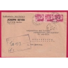 GANDON 1946 MUTZIG BAS RHIN RECOMMANDE PROVISOIRE POUR STRASBOURG LETTRE COVER