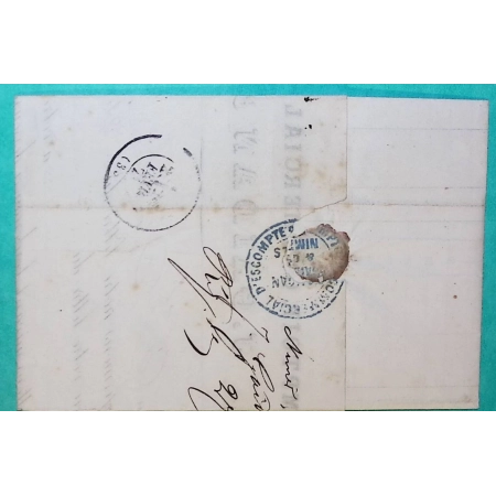 N°45B CERES BORDEAUX BELLE COULEUR GC 2659 NIMES GARD POUR GANGES HERAULT FEVRIER 1871 LETTRE COVER FRANCE