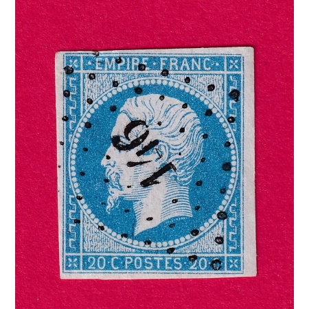 N°14 PC 146 ASFELD ARDENNES COTE OBLITERATION 50€ SUR BLEU TIMBRE BRIEFMARKEN STAMP FRANCE