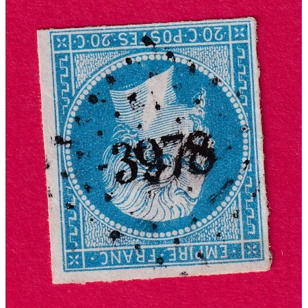 N°14 PC 3978 BOLLWILLER HAUT RHIN COTE OBLITERATION 90€ SUR BLEU TIMBRE BRIEFMARKEN STAMP FRANCE