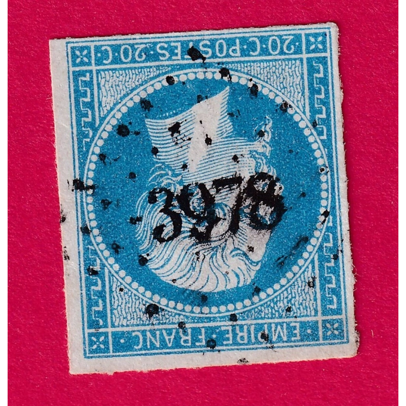 N°14 PC 3978 BOLLWILLER HAUT RHIN COTE OBLITERATION 90€ SUR BLEU TIMBRE BRIEFMARKEN STAMP FRANCE
