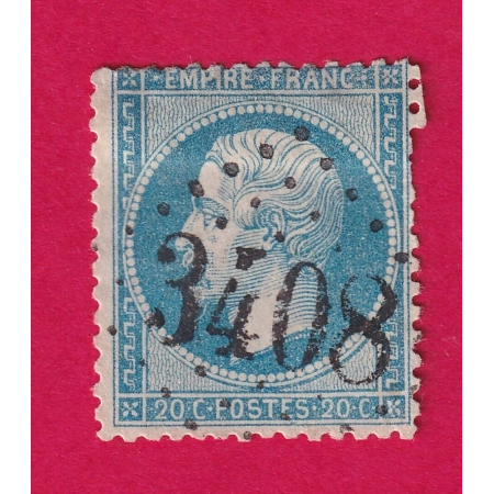 N°22 GC 3408 SIGNES VAR COTE OBLITERATION 70€ SUR BLEU TIMBRE BRIEFMARKEN STAMP FRANCE