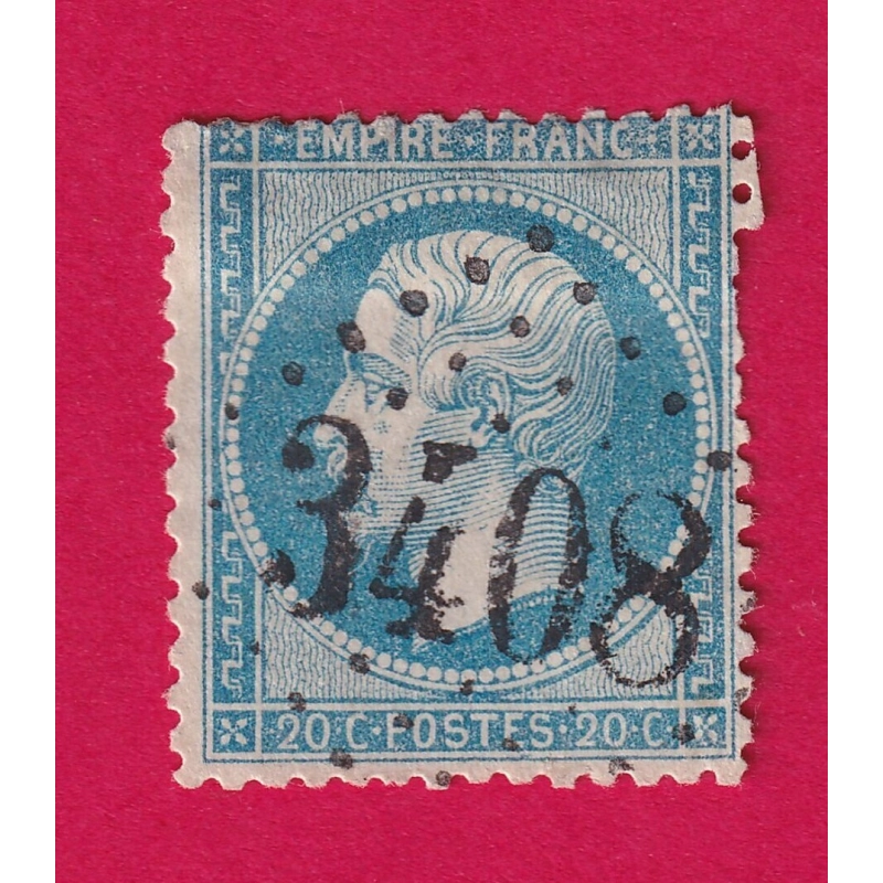 N°22 GC 3408 SIGNES VAR COTE OBLITERATION 70€ SUR BLEU TIMBRE BRIEFMARKEN STAMP FRANCE