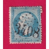 N°22 GC 3408 SIGNES VAR COTE OBLITERATION 70€ SUR BLEU TIMBRE BRIEFMARKEN STAMP FRANCE
