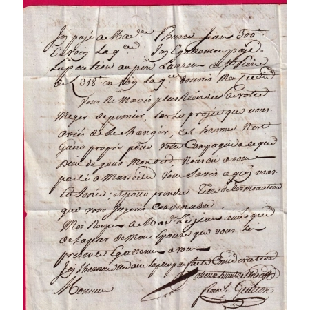 MARQUE MANUSCRIT SALON DE PROVENCE BOUCHES DU RHONE LENAIN N°1 INDICE 14 POUR MARSEILLE LETTRE COVER
