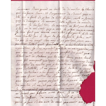 MARQUE LANDERNEAU FINISTERE LENAIN N°2B 1743 POUR QUIMPER QUIMPERLE PUIS NANTES INDICE 10 LETTRE COVER FRANCE