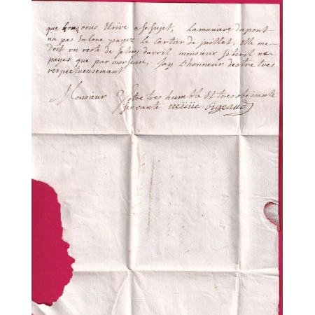 MARQUE LANDERNEAU FINISTERE LENAIN N°2B 1743 POUR QUIMPER QUIMPERLE PUIS NANTES INDICE 10 LETTRE COVER FRANCE