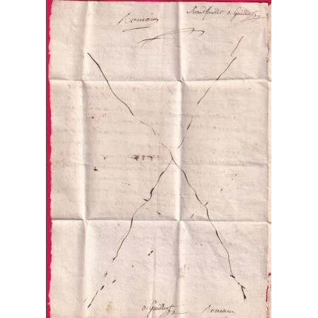 MARQUE 12 AVIGNON EN ROUGE VAUCLUSE BOUCHES DU RHONE 1792 INDICE 14 POUR MARSEILLE LETTRE COVER FRANCE