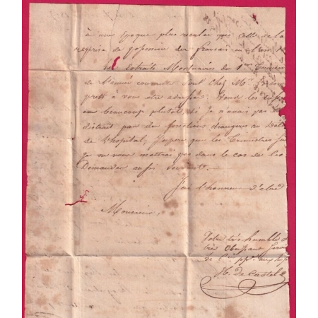 SERVICE DU ROI FORT ROYAL MARTINIQUE1819 POUR FORT ROYAL FORT DE FRANCE LETTRE COVER FRANCE
