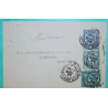 ENTIER SAGE 15C BLEU + N°75 x2 ENVELOPPE MARSEILLE PLACE DE LA PREFECTURE POUR NAPLES ITALIE 1893 LETTRE COVER FRANCE