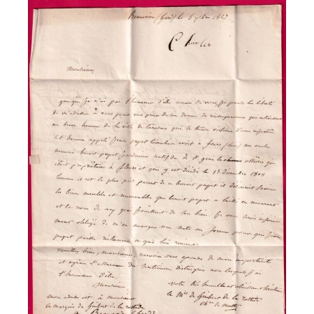 MARQUE P12P TARASCON BOUCHES DU RHONE POUR FEURS 1827 INDICE 11 LOIRE LETTRE COVER FRANCE