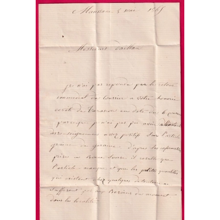 N°22 GC 2283 MAUSSANNE BOUCHES DU RHONE INDICE 12 POUR MAILLANNE ST REMY DE PROVENCE CAD TYPE 22 LETTRE COVER FRANCE