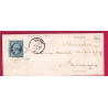 N°14 PC 2614 QUINGEY DOUBS OR DE SAMSON POUR BESANCON LETTRE COVER FRANCE