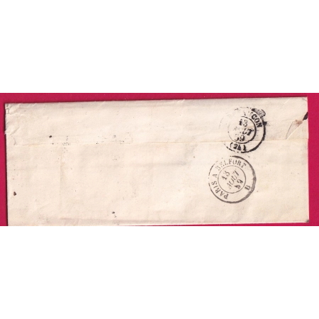 N°14 PC 2614 QUINGEY DOUBS OR DE SAMSON POUR BESANCON LETTRE COVER FRANCE